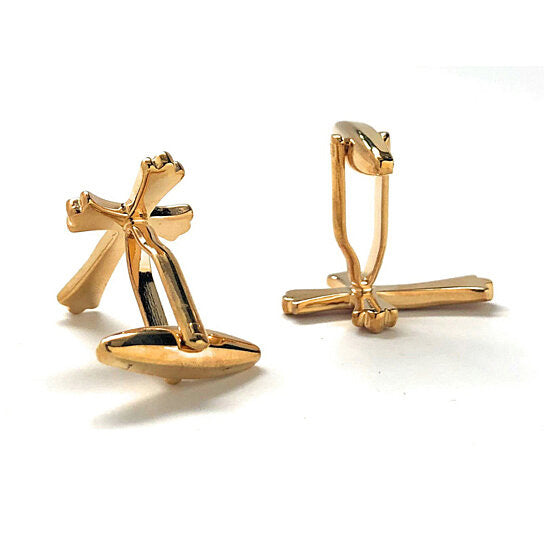 Gold and Red Cross Cufflinks – A Bold Statement of Faith and Style Cuff Links