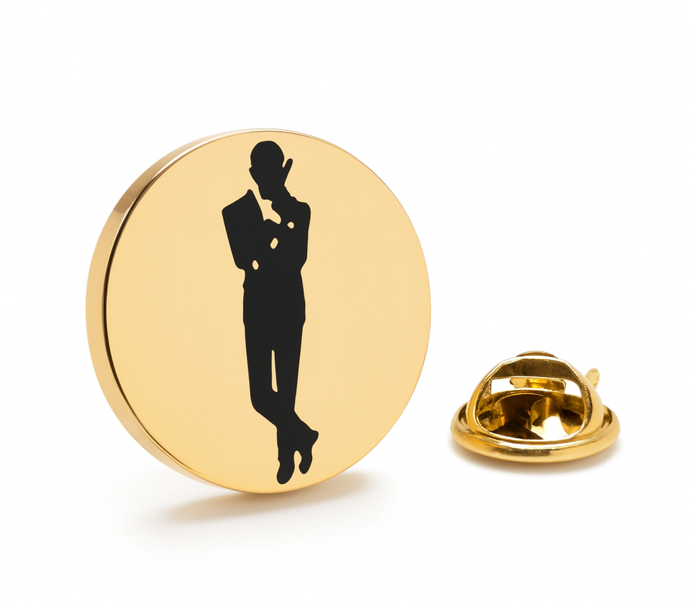 James Bond Movie Poster Lapel Pin Gold 
