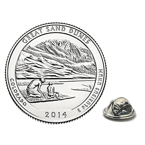 Great Sand Dunes National Park Coin Lapel Pin Uncirculated U.S. Quarter 2014 Tie Pin