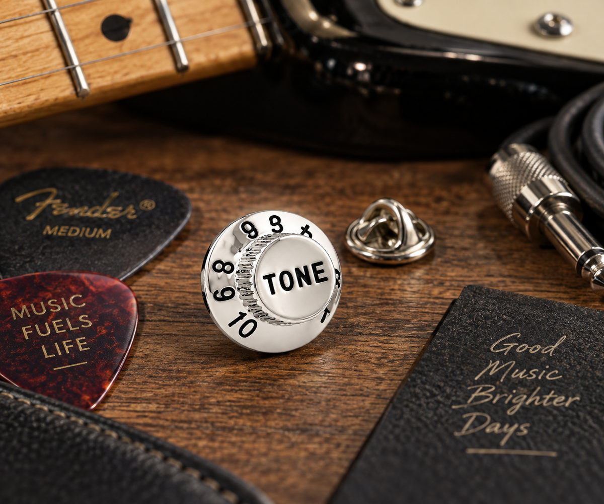 Guitar Tone Knob Lapel Pin table 