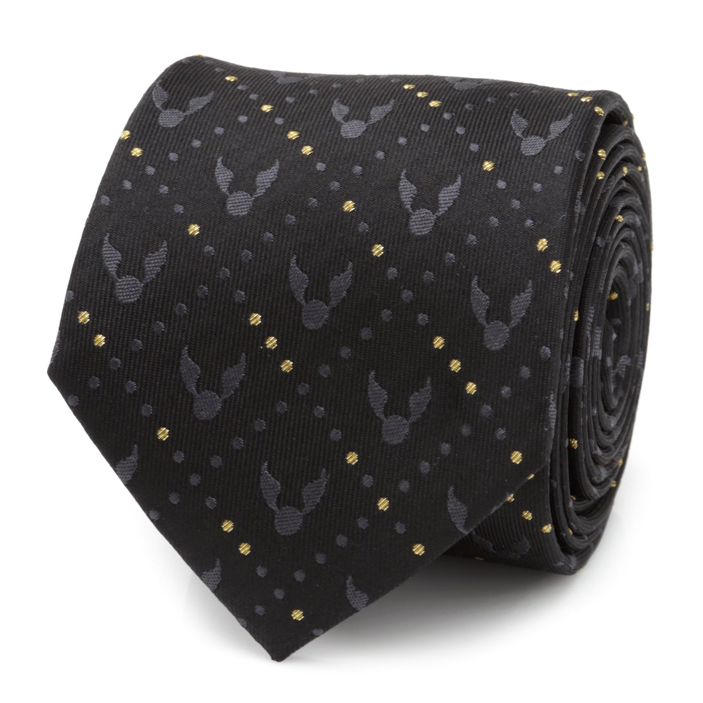 Harry Potter Golden Snitch Black Silk Men's Tie
