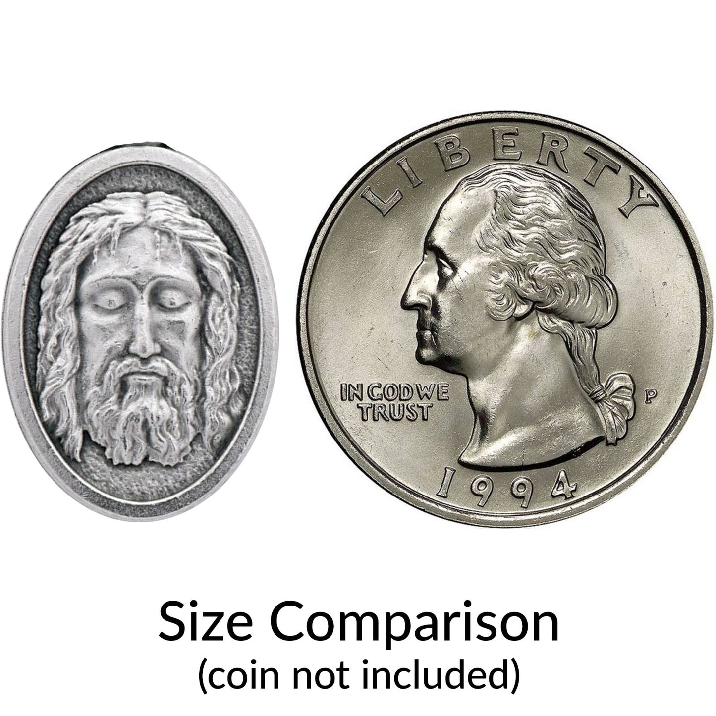 Holy Face of Jesus lapel pin made in Italy antique silver