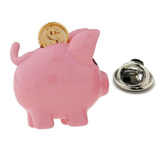 Piggy Bank Lapel Pin Banking Pig Enamel Pin