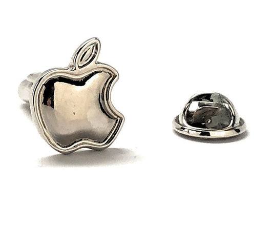 Silver Apple Logo Lapel Pin Fruit Enamel Pin