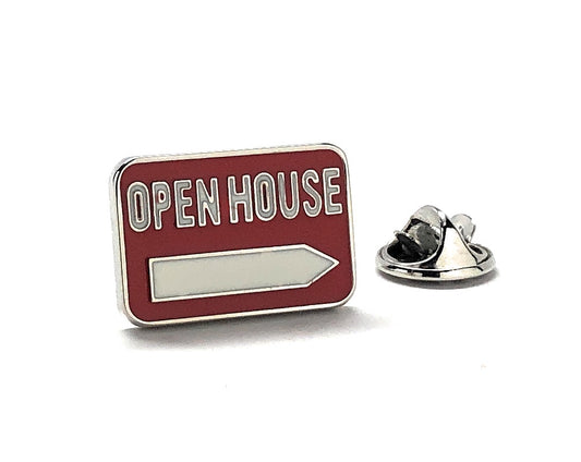 Open House Pin Realtor Sign Lapel Pin Red and White Color Enamel Pin Tie Tack Pin Real Estate Pin