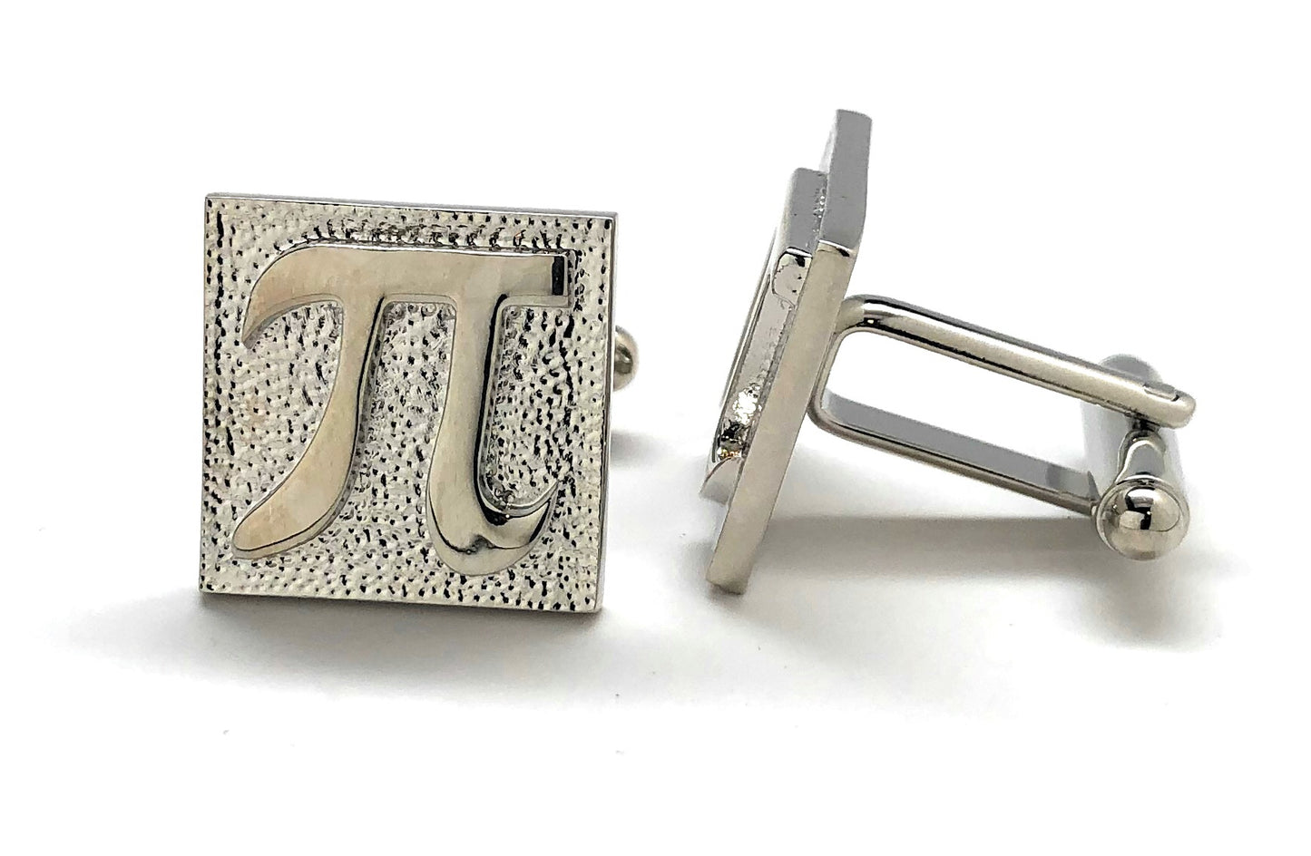 PI Cufflinks Silver Embossed Design 3.14 PI Day Cuff Links