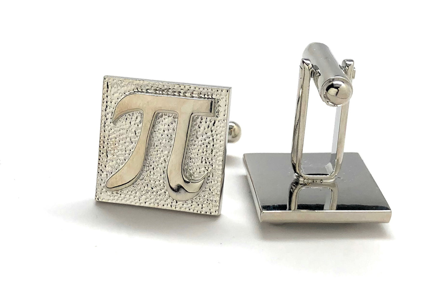 PI Cufflinks Silver Embossed Design 3.14 PI Day Cuff Links