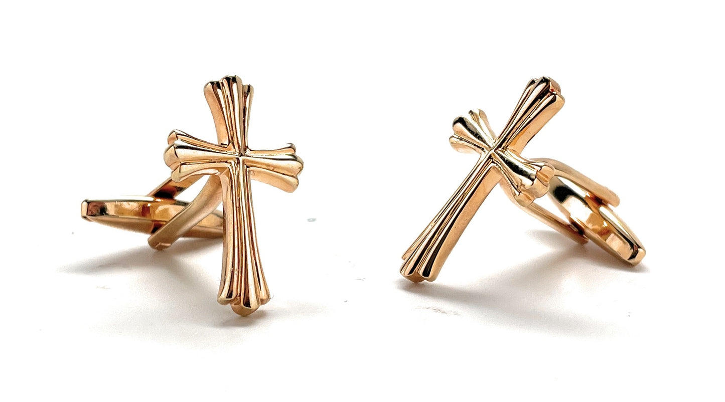 Elegant Gold Cross Cufflinks – A Symbol of Faith and Sophistication Religious Gifts