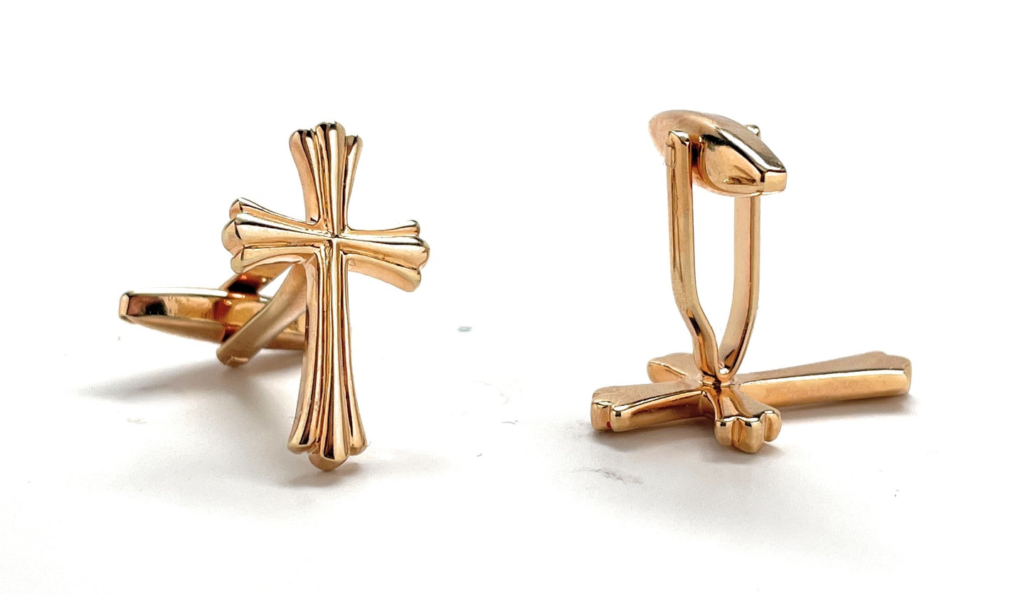 Elegant Gold Cross Cufflinks – A Symbol of Faith and Sophistication Religious Gifts