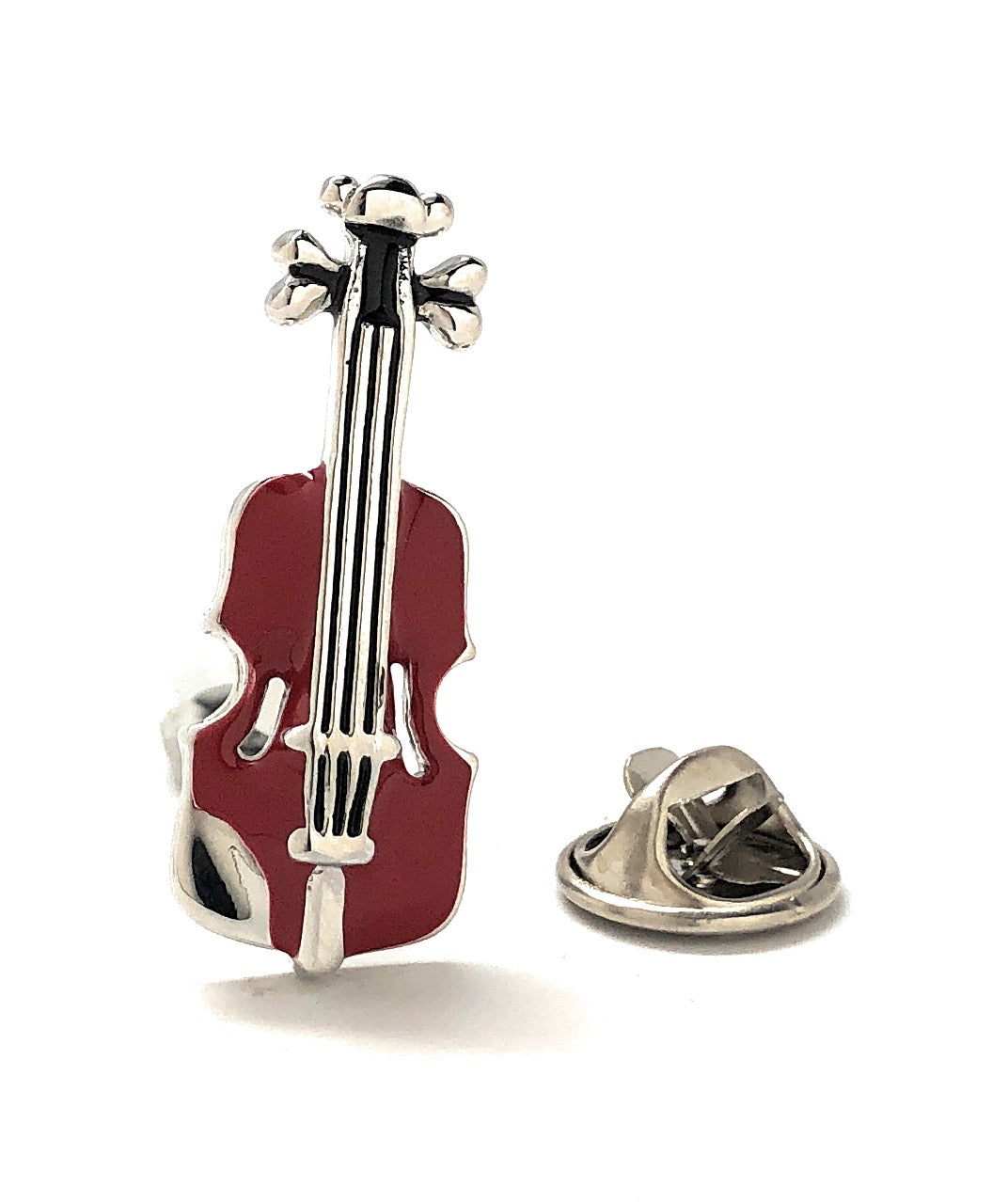 Violin Lapel Pin Orchestra Lapel Pin Brown and Silver Enamel Pin