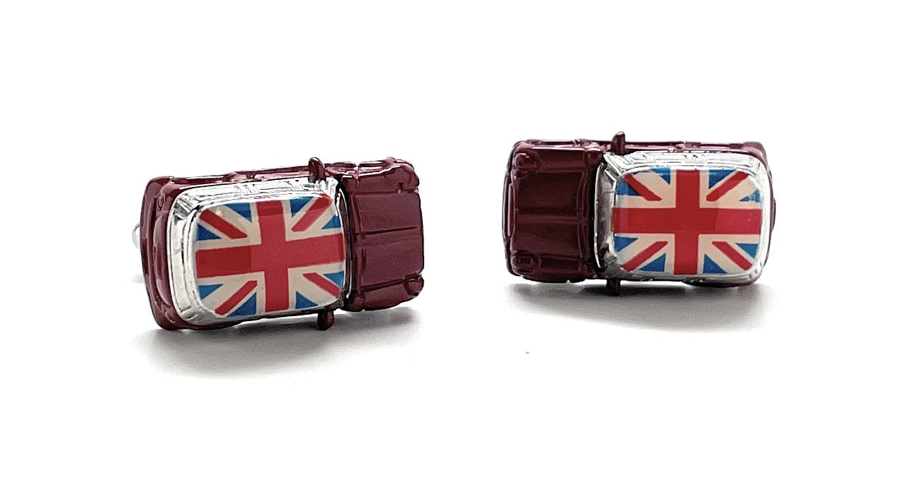 Pair of boxing gloves with Union Jack design on a white background