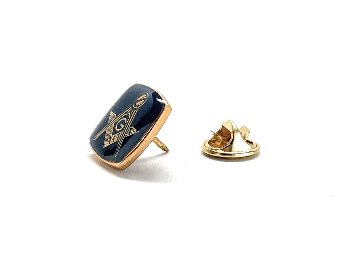 Freemason Lapel Pin Freemasonry Pin Gold Black Polished Enamel Pin Masonic