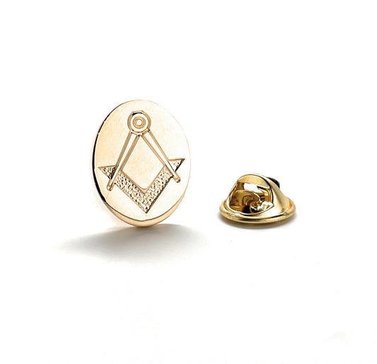 Freemason Lapel Pin Freemasonry Enamel Pin Gold Cut Out Design Masonic Square