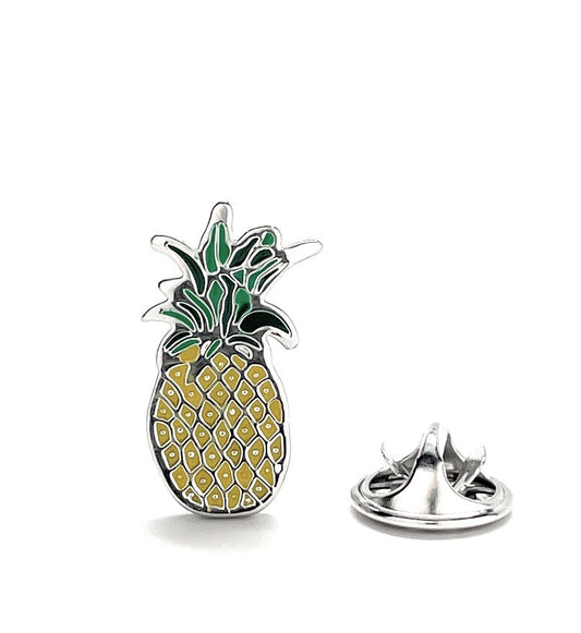 Pineapple-shaped pin with a separate ring on a white background