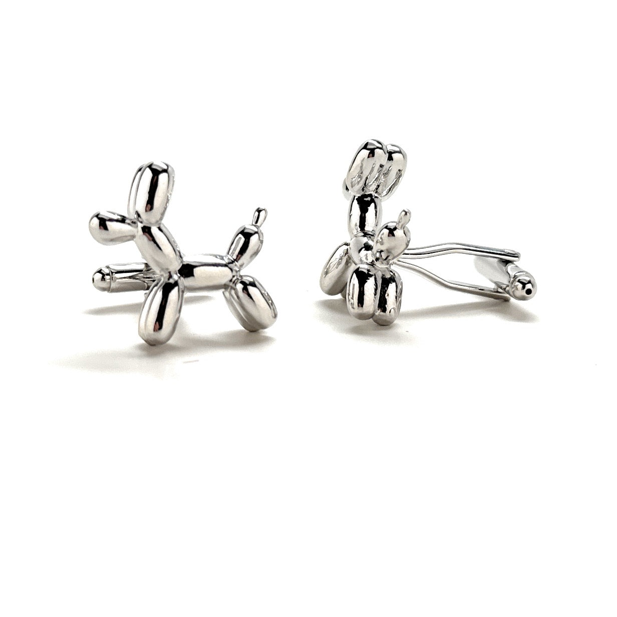 Balloon Dog Cufflinks Silver Plating Finish Dog Cufflinks Puppy Dog Mans Best Fried Family Dog Best Pets Cuff Links