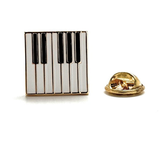 Gold Piano Keys Lapel Pin Keyboard Music Enamel Pin