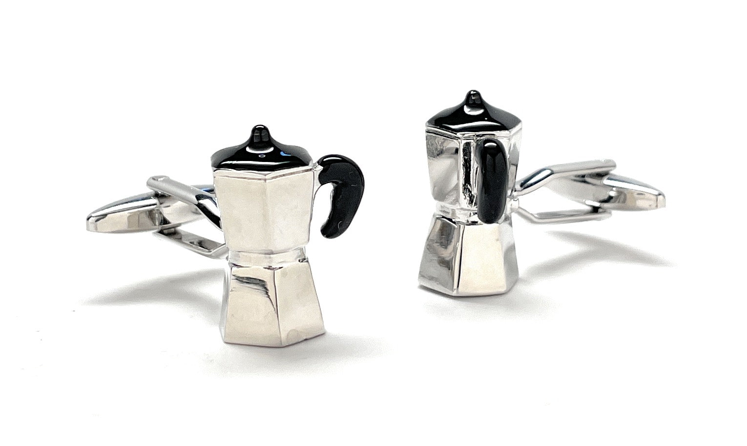 another view coffee pot cufflinks white back ground