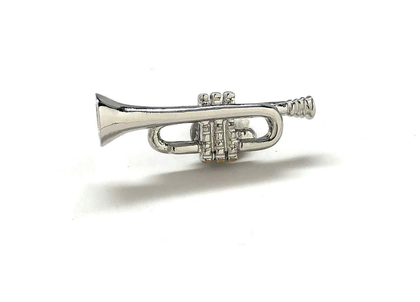 Silver Trumpet Pin Jazz Band Lapel Pin Tie Tack