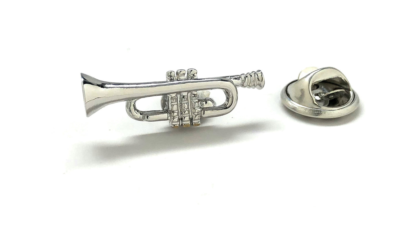 Silver Trumpet Pin Jazz Band Lapel Pin Tie Tack Musician Gift Trumpet Player Lapel Pin