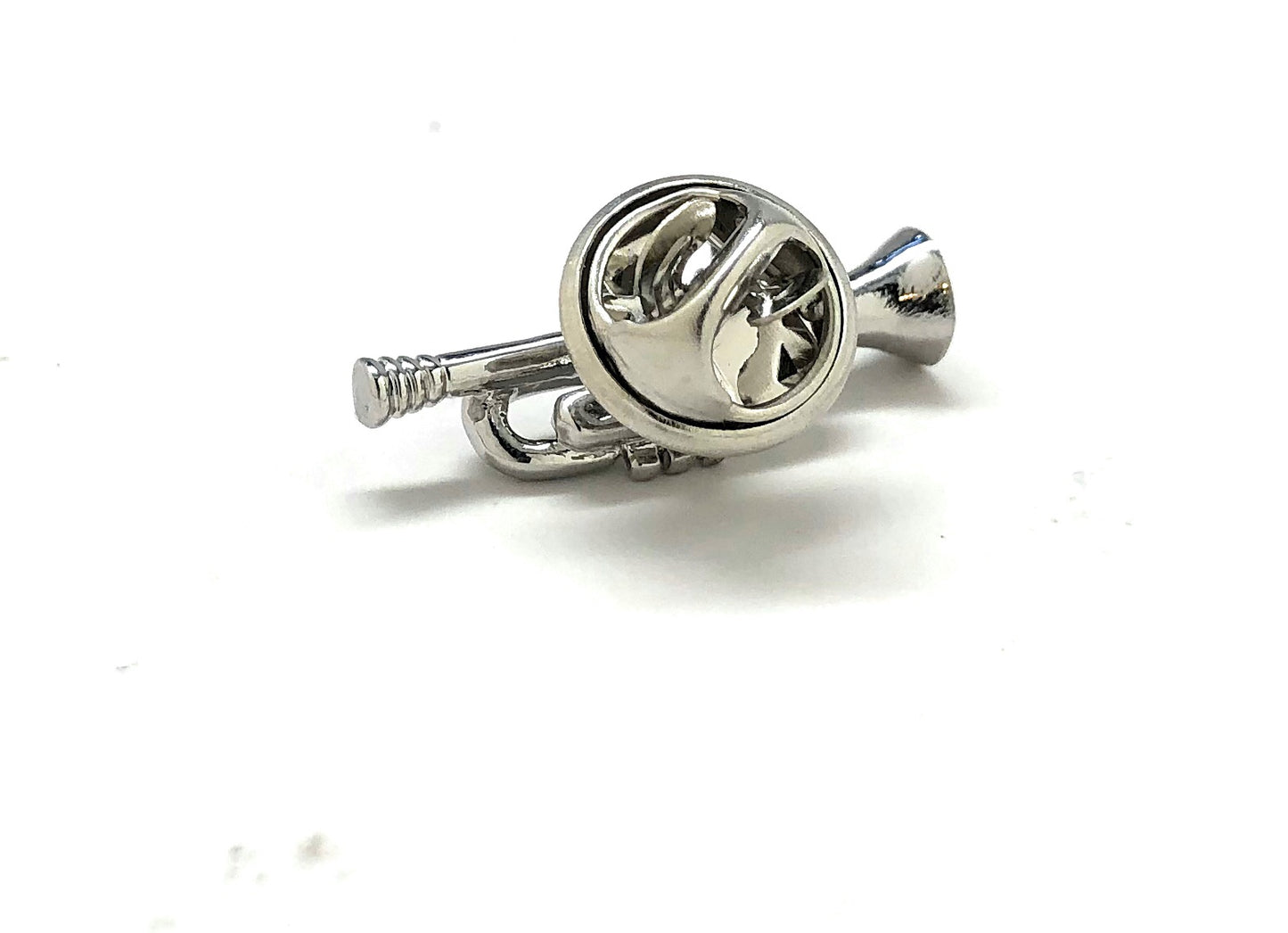 Silver Trumpet Pin Jazz Band Lapel Pin Tie Tack