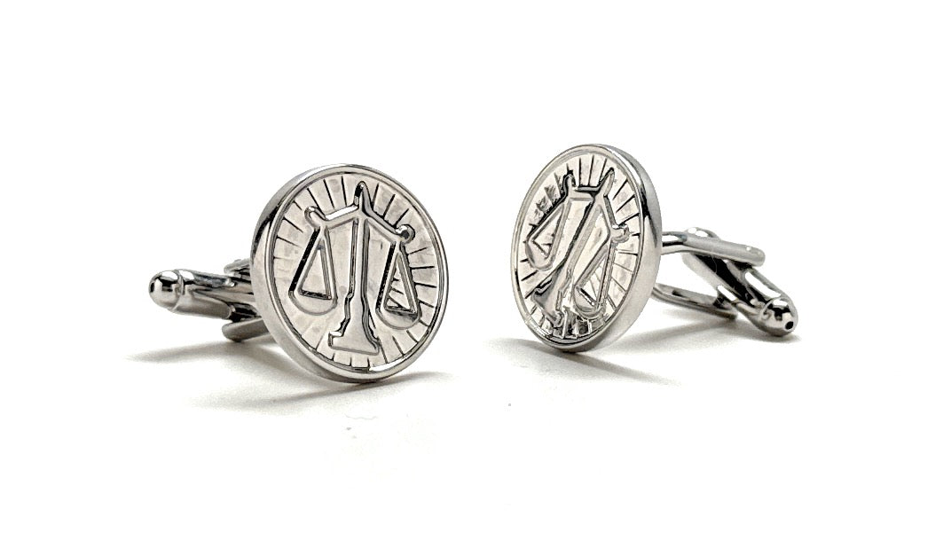 Attorney Gift Scales of Justice Cufflinks Silver Edition Attorney Gift Lawyer Gift Judge Lawyer Svg Cuffs Links Justice Scales