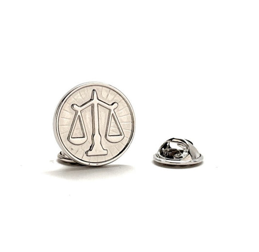 Attorney Gift Silver Scale of Justice Pin Lawyer Enamel Pin Court of Law Attorney Judge Tie Tack Law Student Silver Edition Trim Pro Pin
