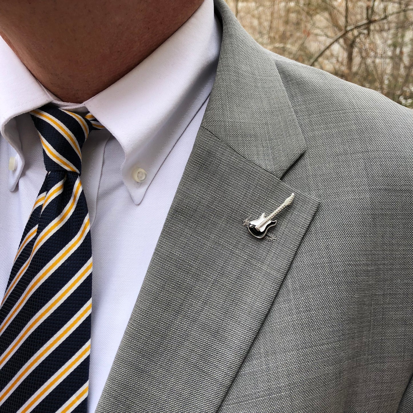 Rock & Roll Electric Guitar Lapel Pin – Music Lover Gift by JayPins