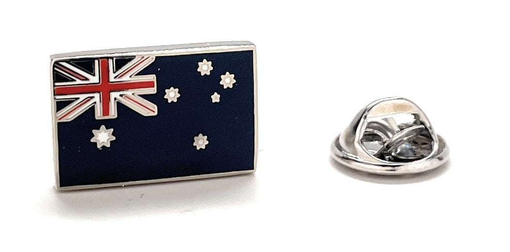 Australian flag lapel pin on a white background