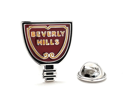 Beverly Hills Street Sign Pin Brown and Yellow Enamel Pin Beverly Hills Pin Movie Star Pin Cosplay Lapel Pin