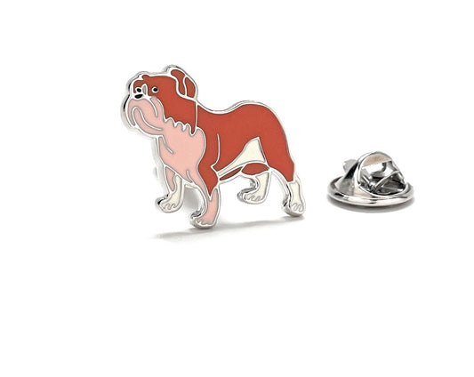 Dog-shaped lapel pin on a white background