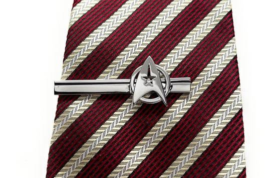 Star Trek Officer Emblem Tie Bar Silver Space Badge Star Trek Cosplay SI FI Wear Starfleet Academy Enamel Tie Clip