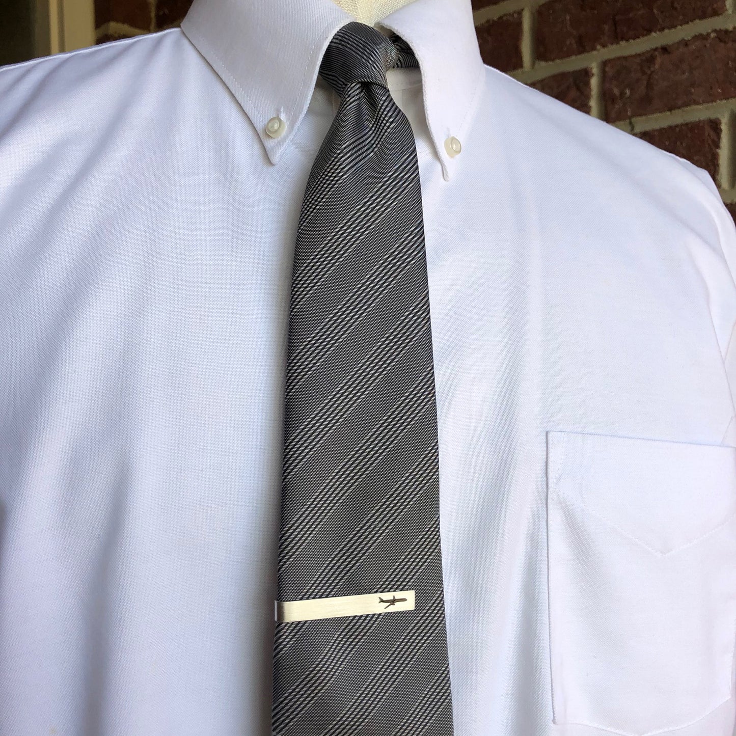 Silver Jumbo Jet Tie Bar Pilot Tie Clip Airlines Plane Flying Pilot Boyfriend Dad Gifts Very Cool