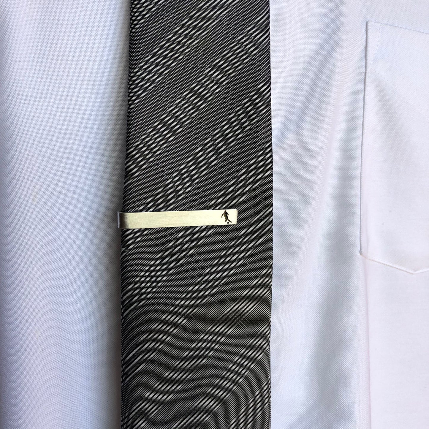 Soccer Tie Bar Gift for Men Soccer Coach Gift Tie Clip Soccer Gifts Player Tie Bar Silver Soccer Tie Bar