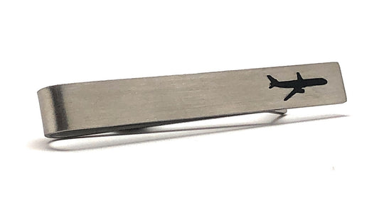 Silver Jumbo Jet Tie Bar Pilot Tie Clip Airlines Plane Flying Pilot Boyfriend Dad Gifts Very Cool