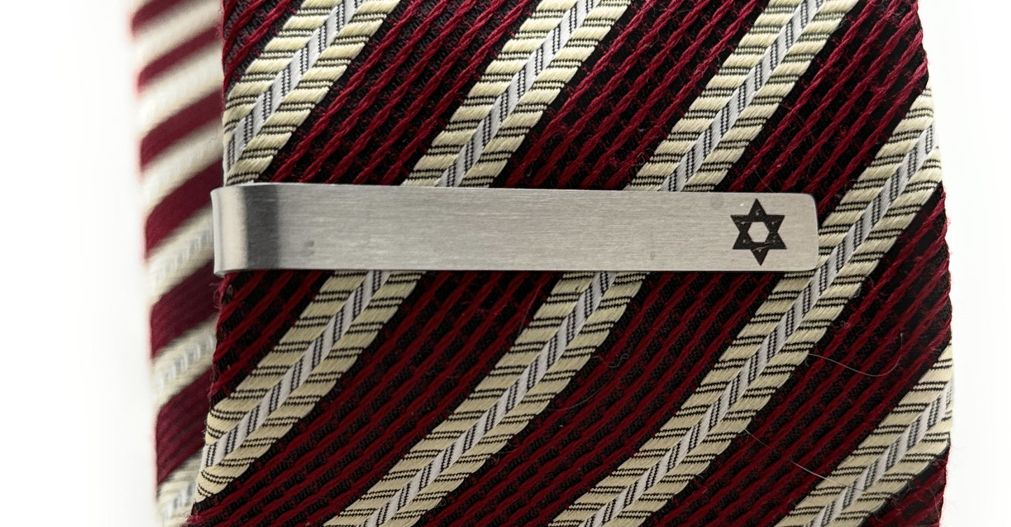 Star of David Tie Bar Jewish Tie Clip Shield of David Jewish Judaism Symbol Magen David Tie Clip
