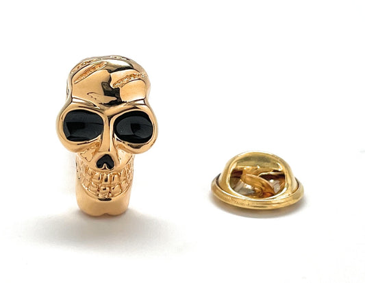 Bug Eye Gold Skull Suit Lapel Pin 3D Design Enamel Pin
