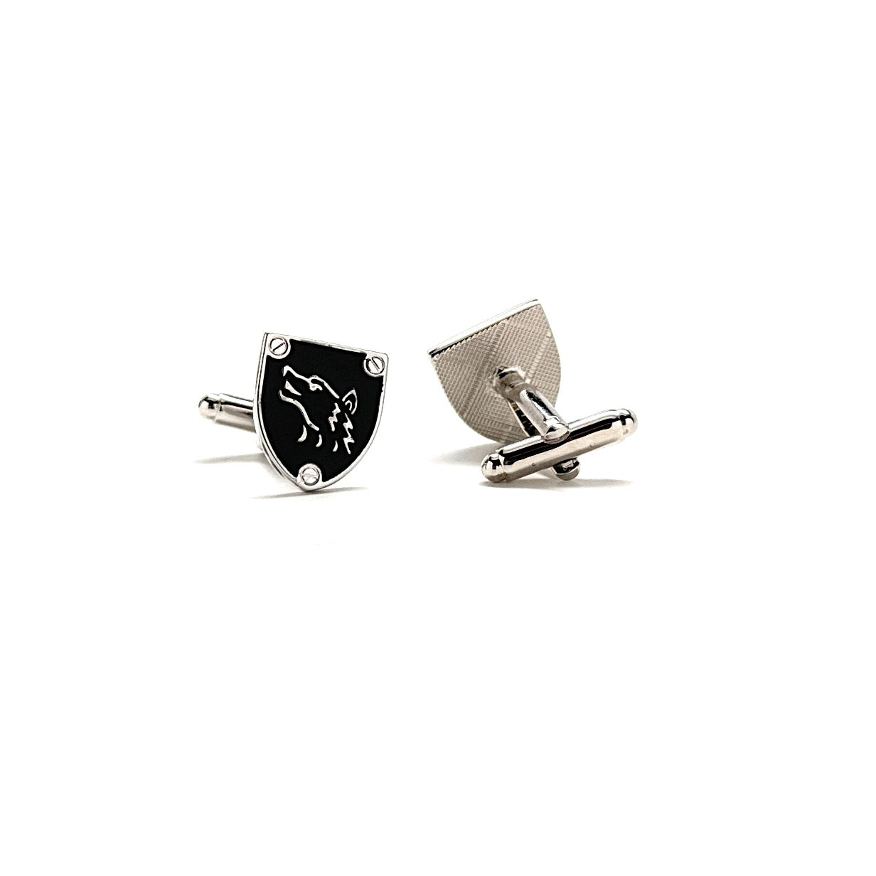 Werewolf Cufflinks Silver Design Wolf of the Black Forest Shield Silver Tone Cuff Links Cosplay 3D Design Highly Detailed Bane Wolf