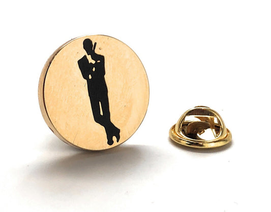 James Bond Movie Poster Pin Gold and Black Enamel Pin Bond Tie Tack Pin