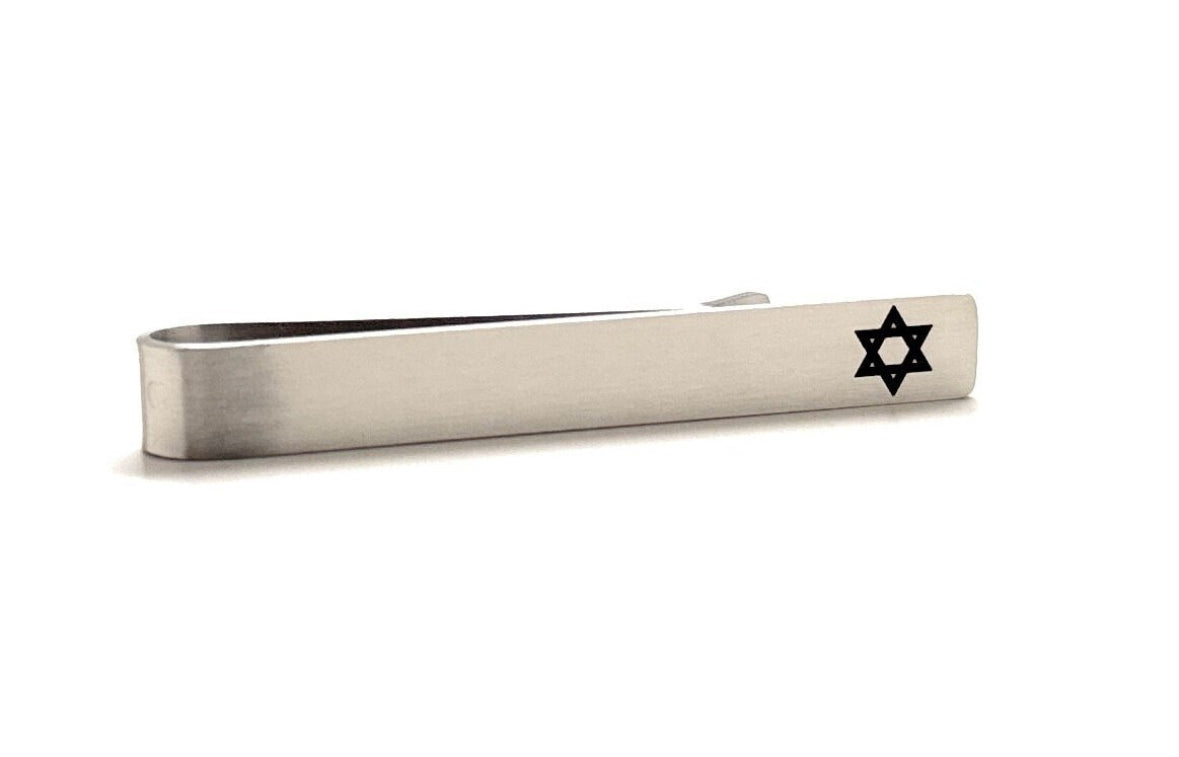 Star of David Tie Bar Jewish Tie Clip Shield of David Jewish Judaism Symbol Magen David Tie Clip