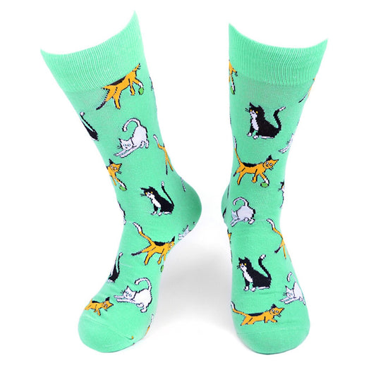 Funny Socks Crazy Kitty Socks Cat Novelty Socks Playful Cat Socks