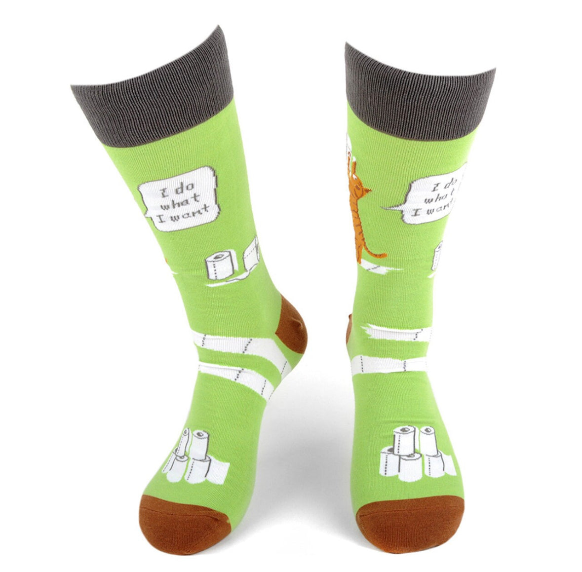 Funny Cat Socks I do what I want kitty Fun Crazy Crew Socks Cat Lover Playful Kitty Dad Gift