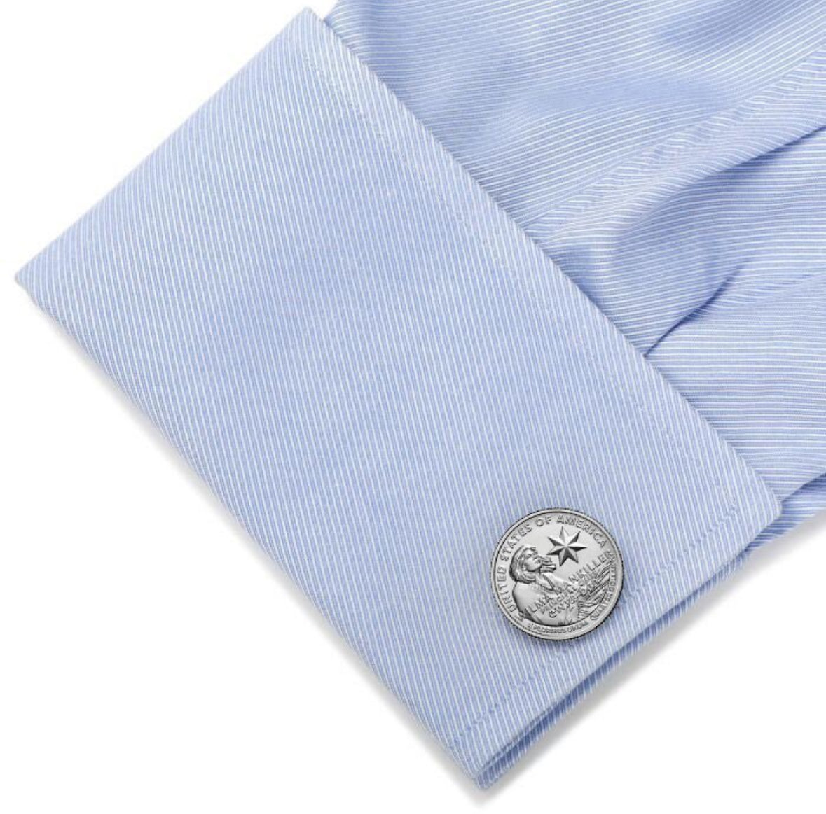 Wilma Mankiller Quarter Coin Cufflinks American Women Quarters Uncirculated U.S. Quarter 2022 Cuff Links Enamel Backing Cufflinks