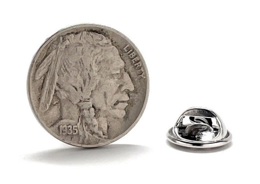 Indian Head Nickel Lapel Pin Nickel From the Old West Tie Pin Enamel Pin