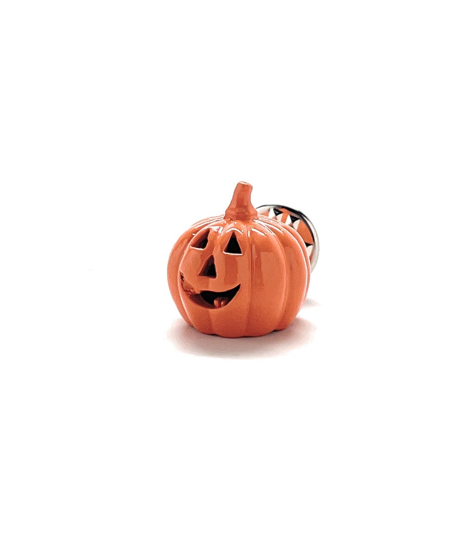 Halloween Pumpkin Lapel Pin Orange Enamel Pin 3D Design