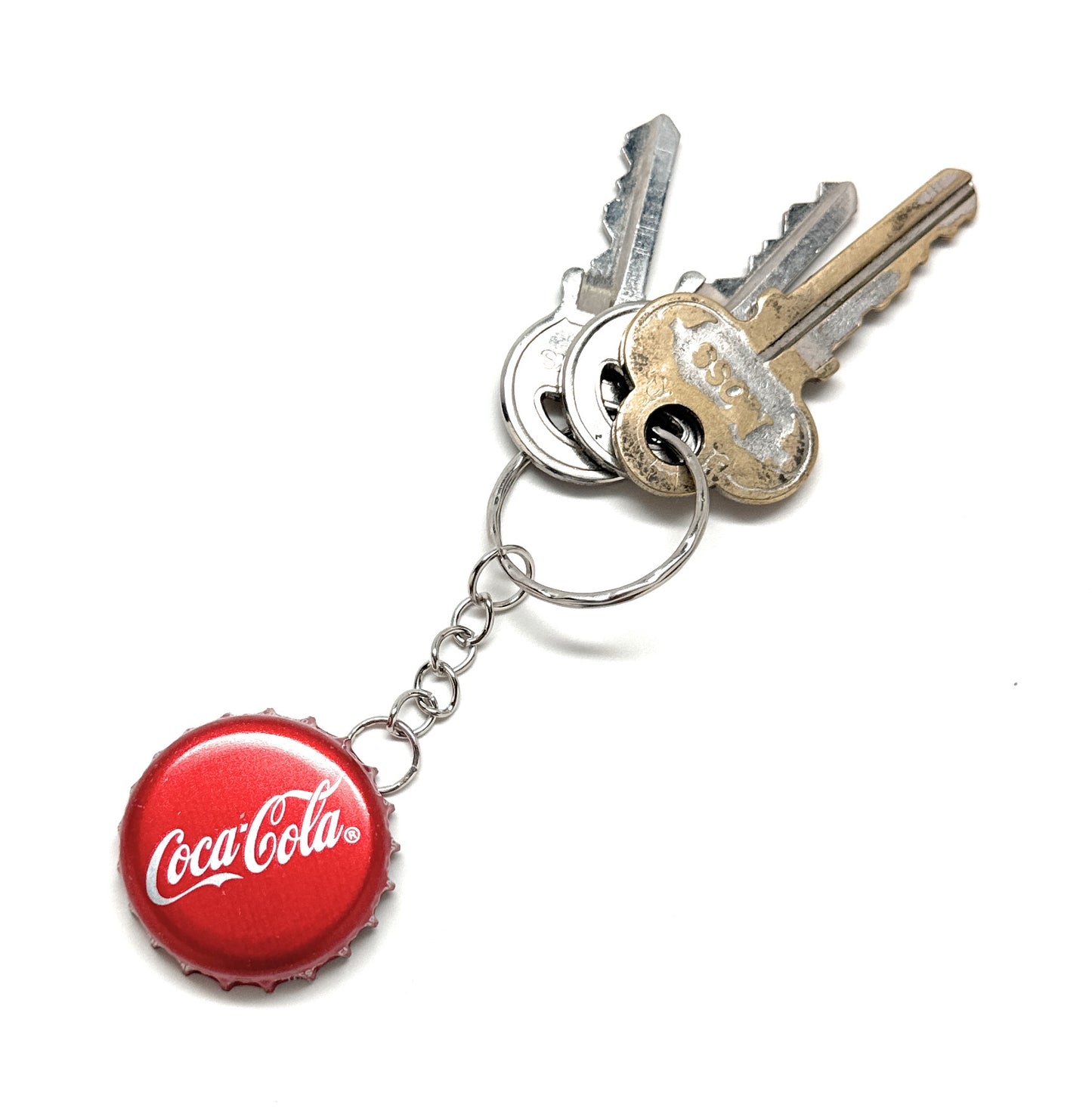 Unique Vintage Coca-Cola Bottle Cap Keychain – Authentic Retro Collectible Keyring