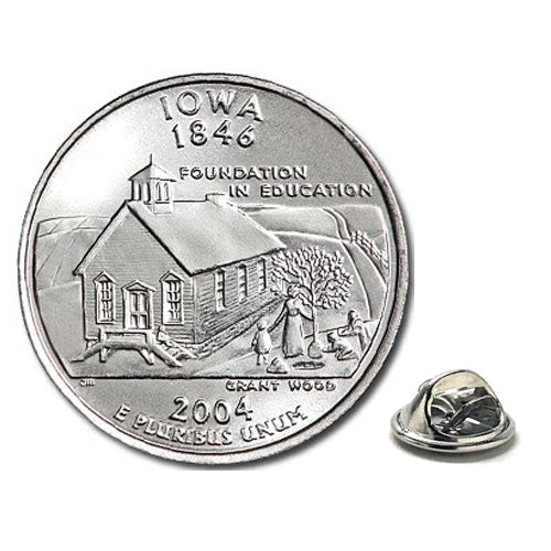 Iowa State Quarter Coin Lapel Pin Uncirculated U.S. Quarter 2004 Tie Pin