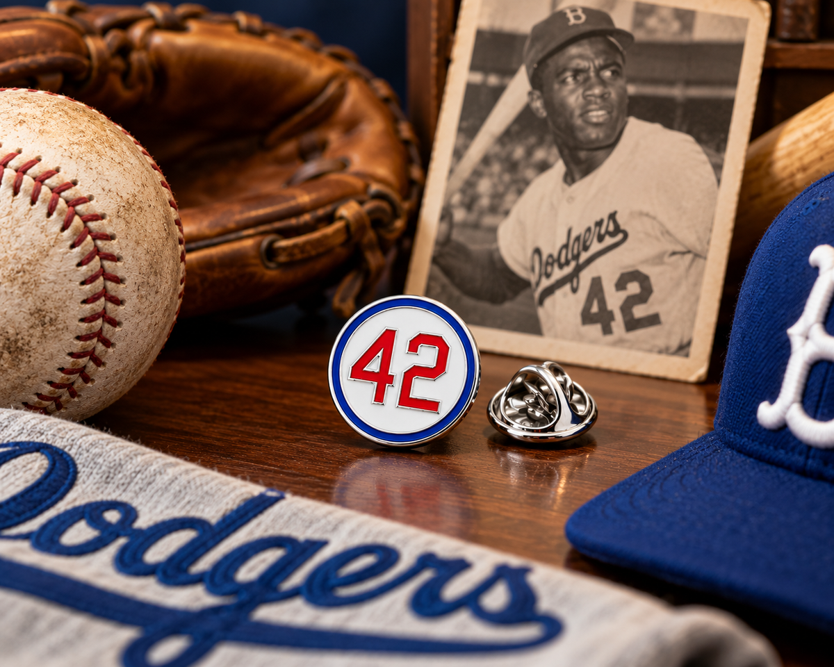 Jackie Robinson Number 42 Tribute Lapel Pin baseball memorabilia 