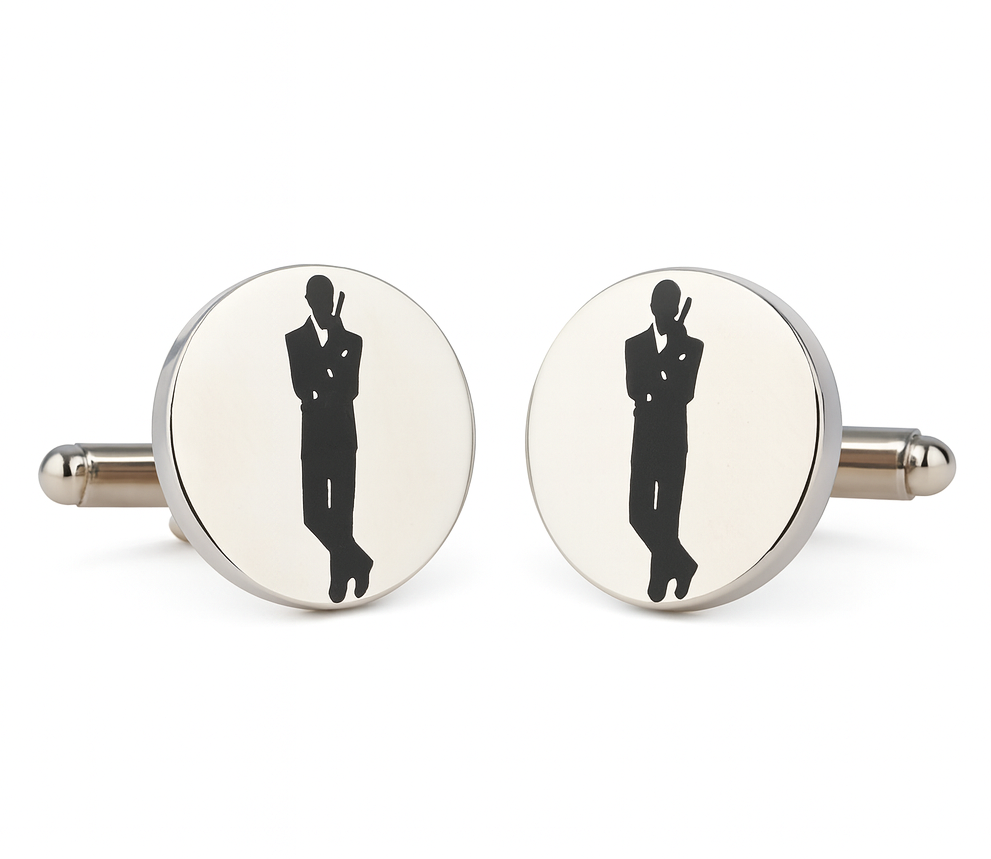 James Bond Movie Poster Silver Cufflinks 