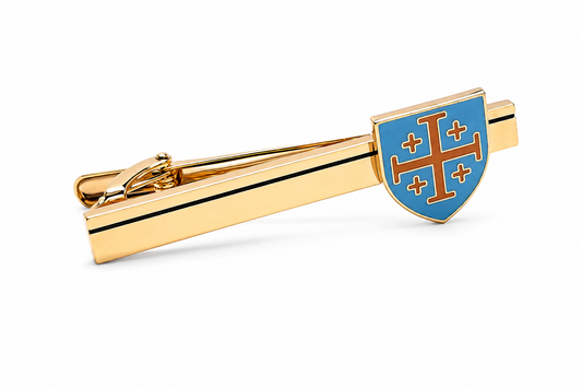 Jerusalem Cross Heritage Tie Clip | Gold Christian Tie Bar for Men | JayPins