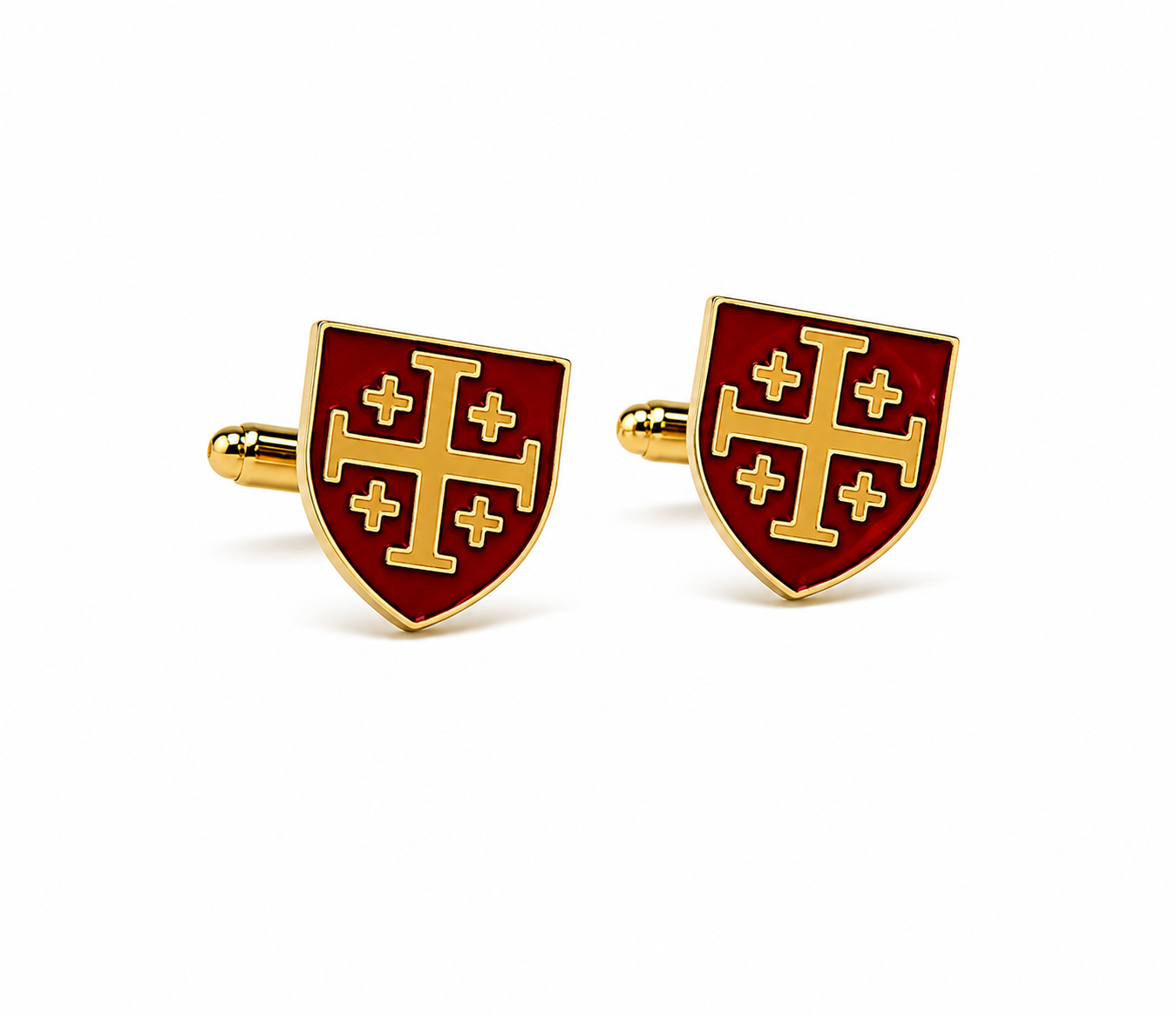 Luxury gold-tone Jerusalem Cross cufflinks